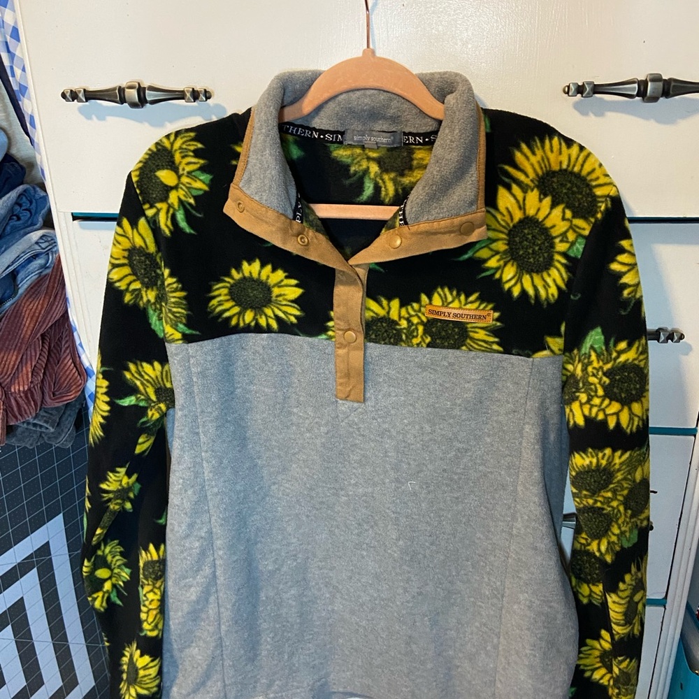 Simply Southern Cozy Gray and Tan Pullover